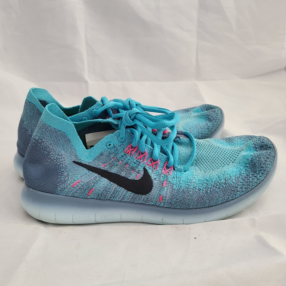 Size 8.5 - Nike Free Run Flyknit 2017 Blue - 880844-400